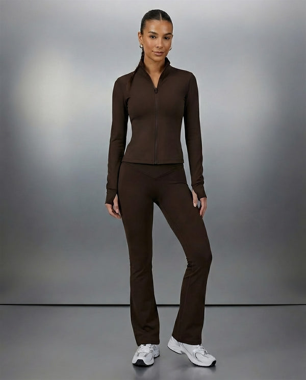 Crossover Bootcut Leggings Chocolate