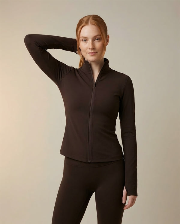 Cocoon Zip-Up Jacket Espresso