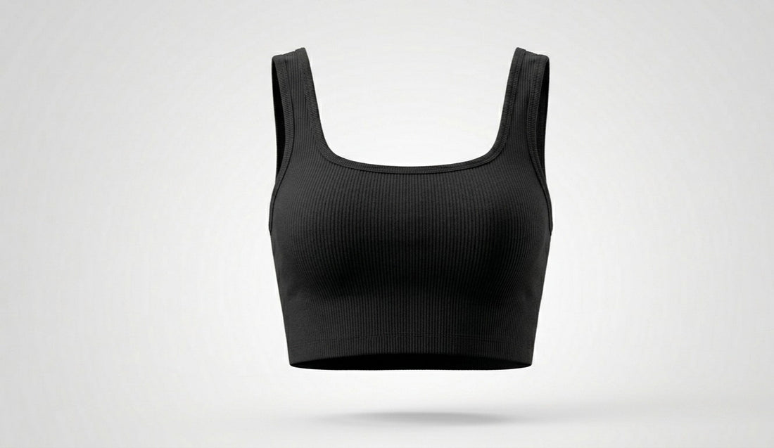 Ribbed Sports Bra — Black