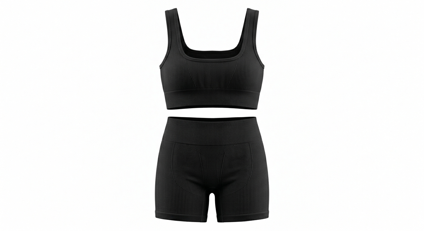 High-Waisted Biker Short — Black
