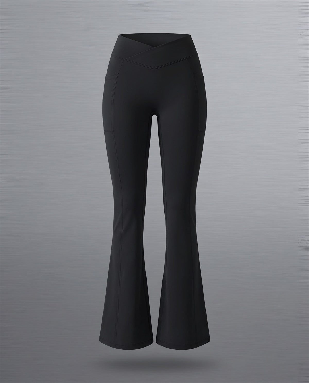 Crossover Flare Leggings in Black