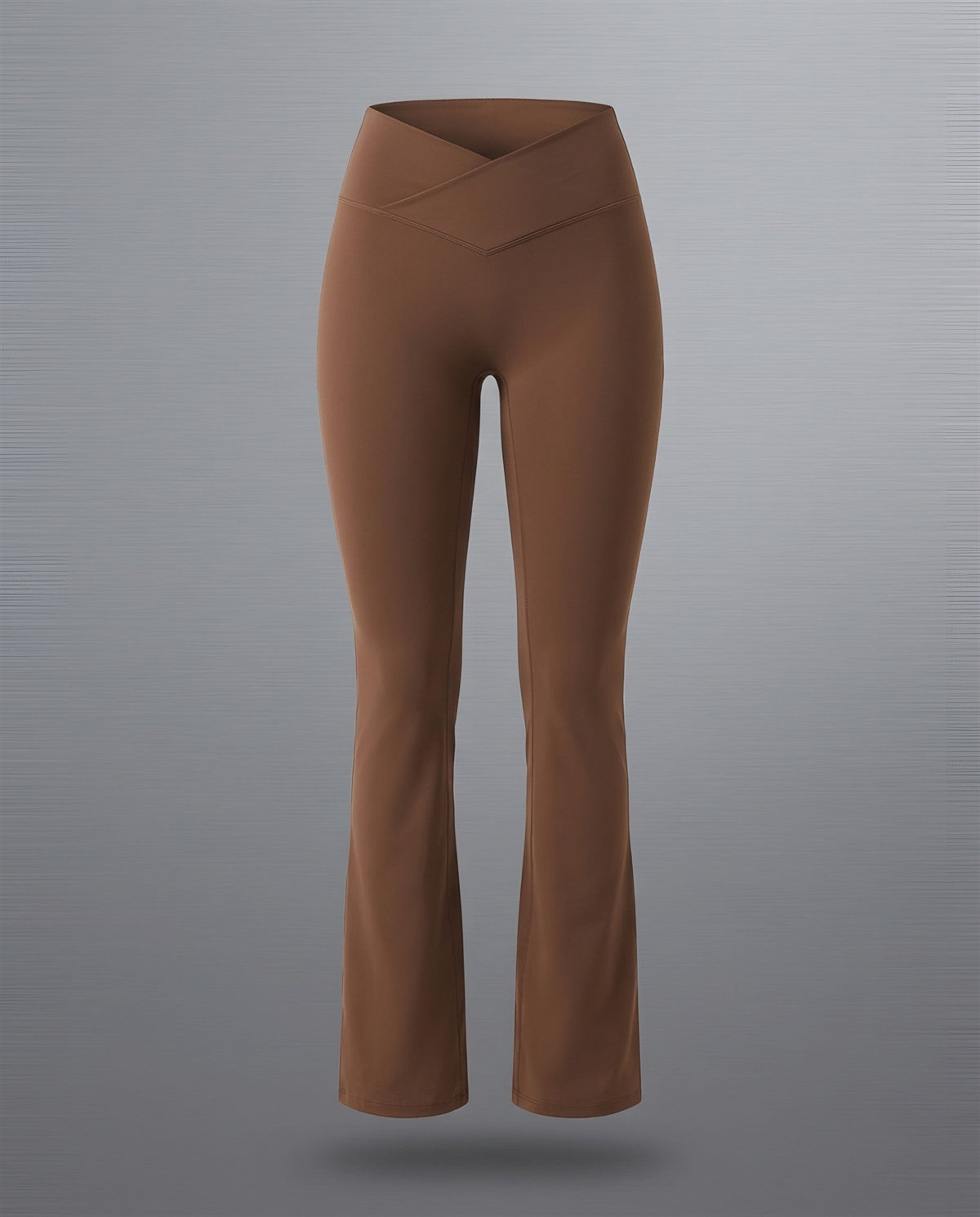 Crossover Bootcut Leggings in Brown