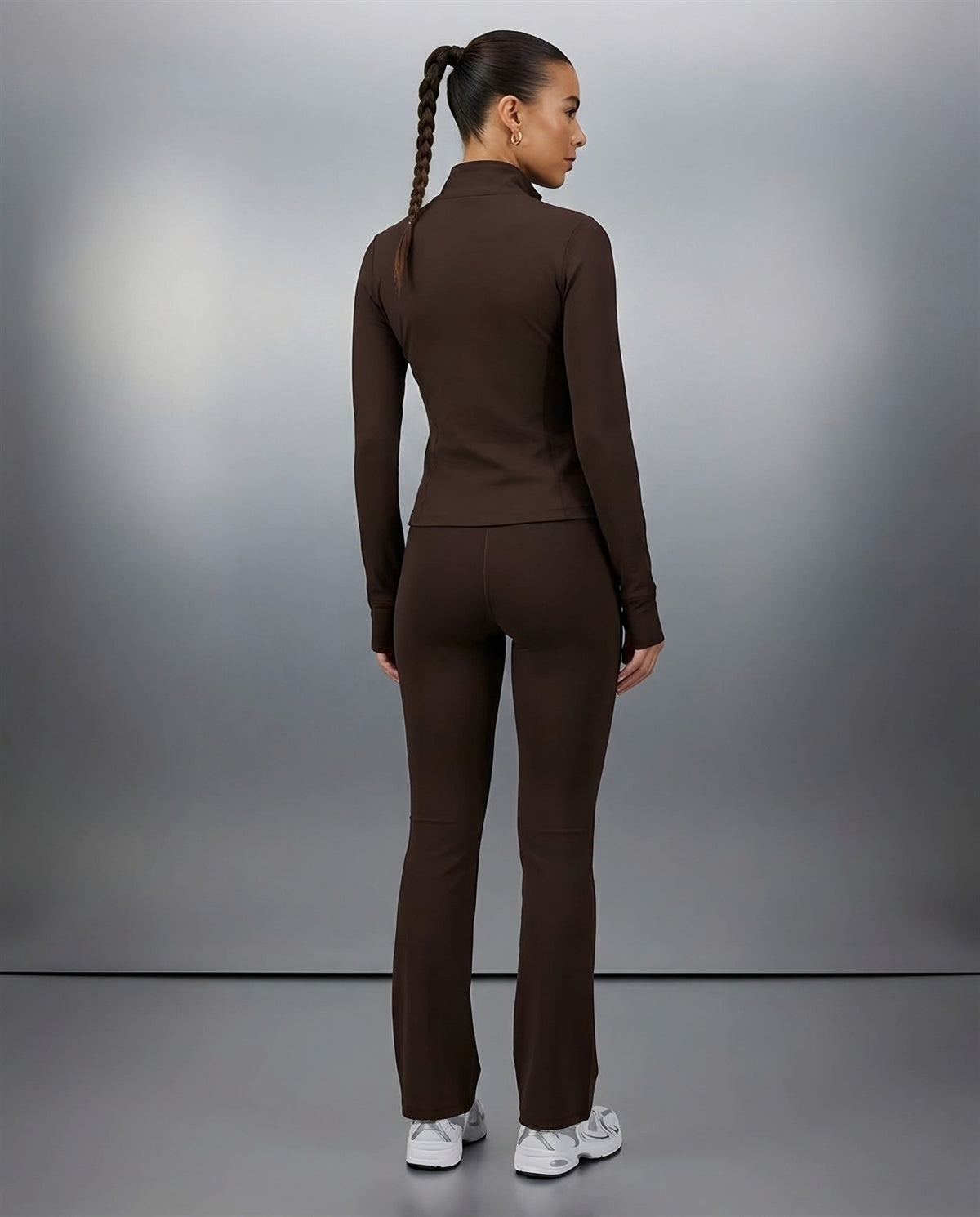 Crossover Bootcut Leggings in Chocolate