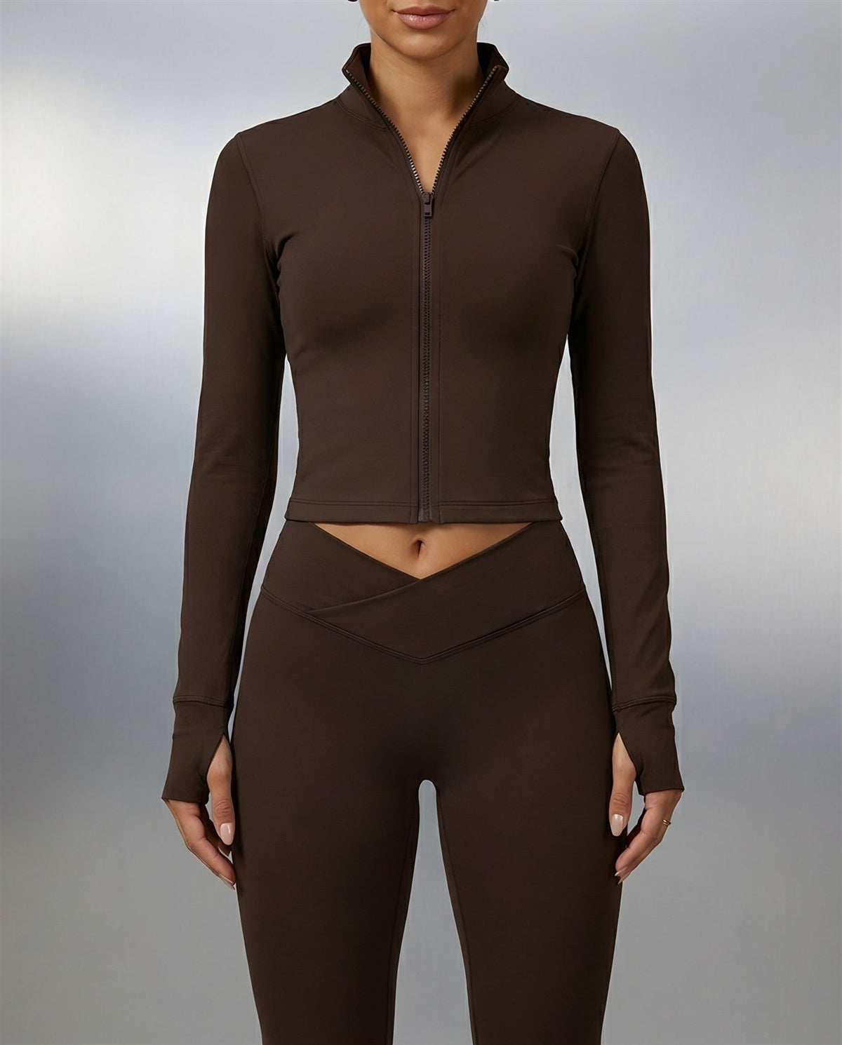 Crossover Bootcut Leggings in Chocolate
