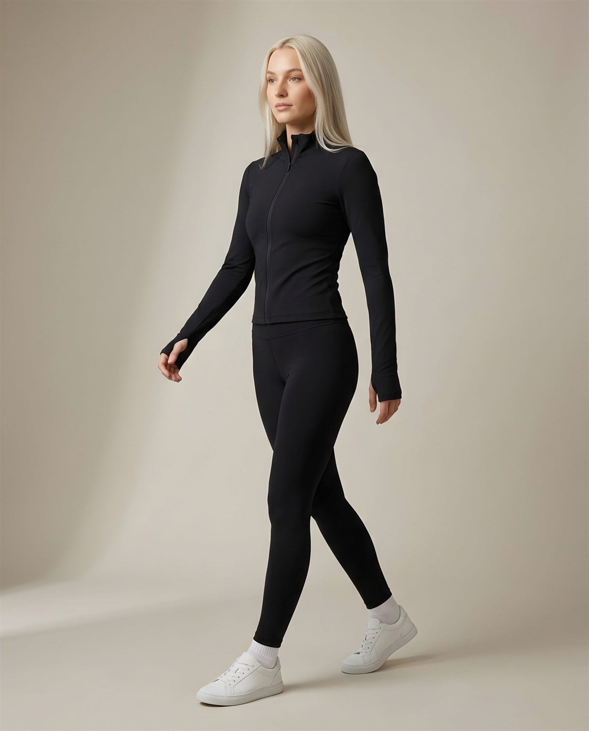 Cocoon Zip-Up Jacket in Black