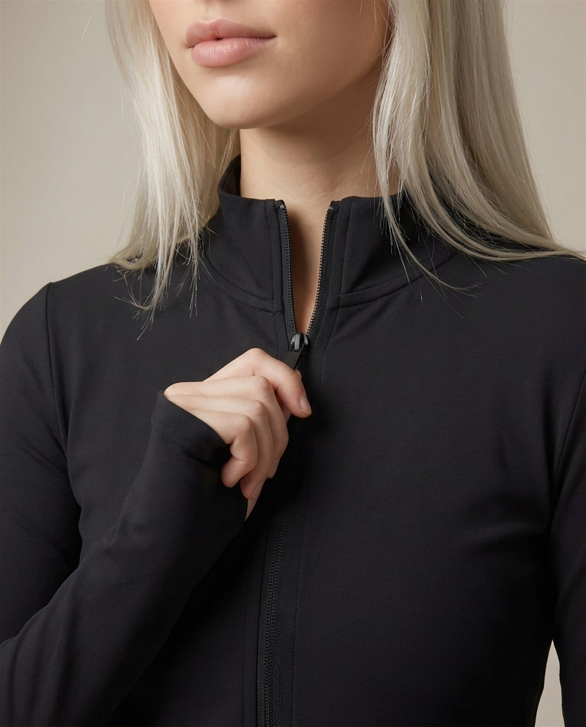 Cocoon Zip-Up Jacket in Black
