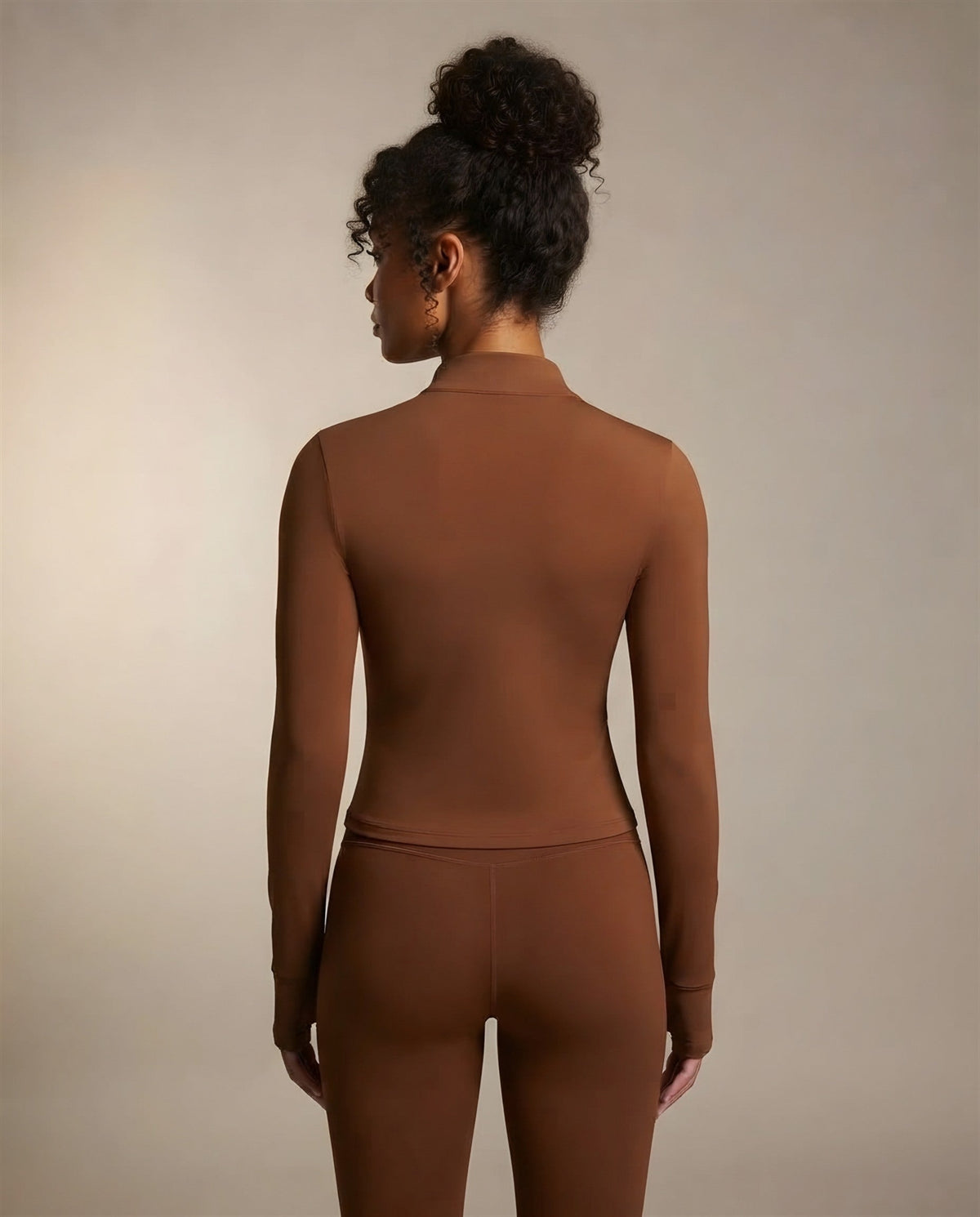 Cocoon Zip-Up Jacket in Caramel