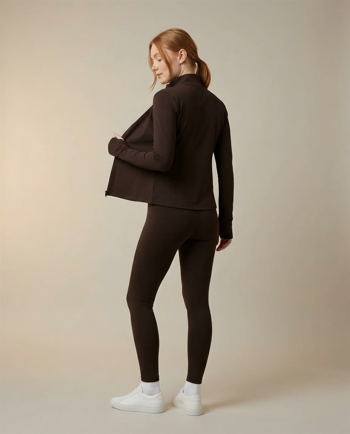 Cocoon Zip-Up Jacket in Espresso
