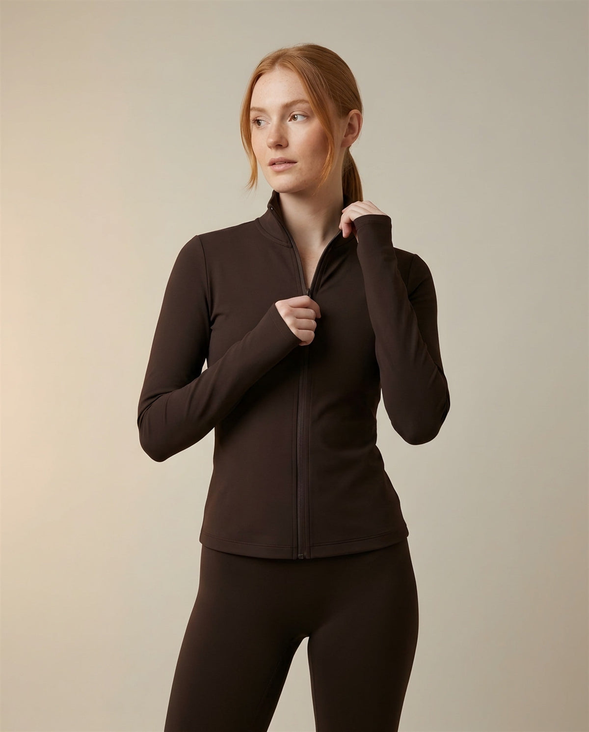 Cocoon Zip-Up Jacket in Espresso