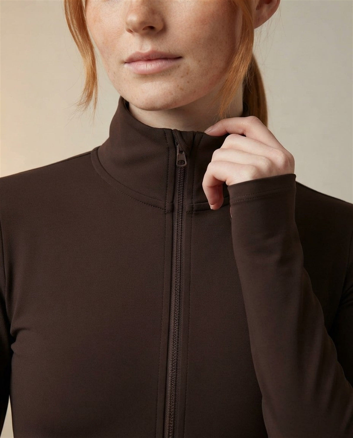 Cocoon Zip-Up Jacket in Espresso