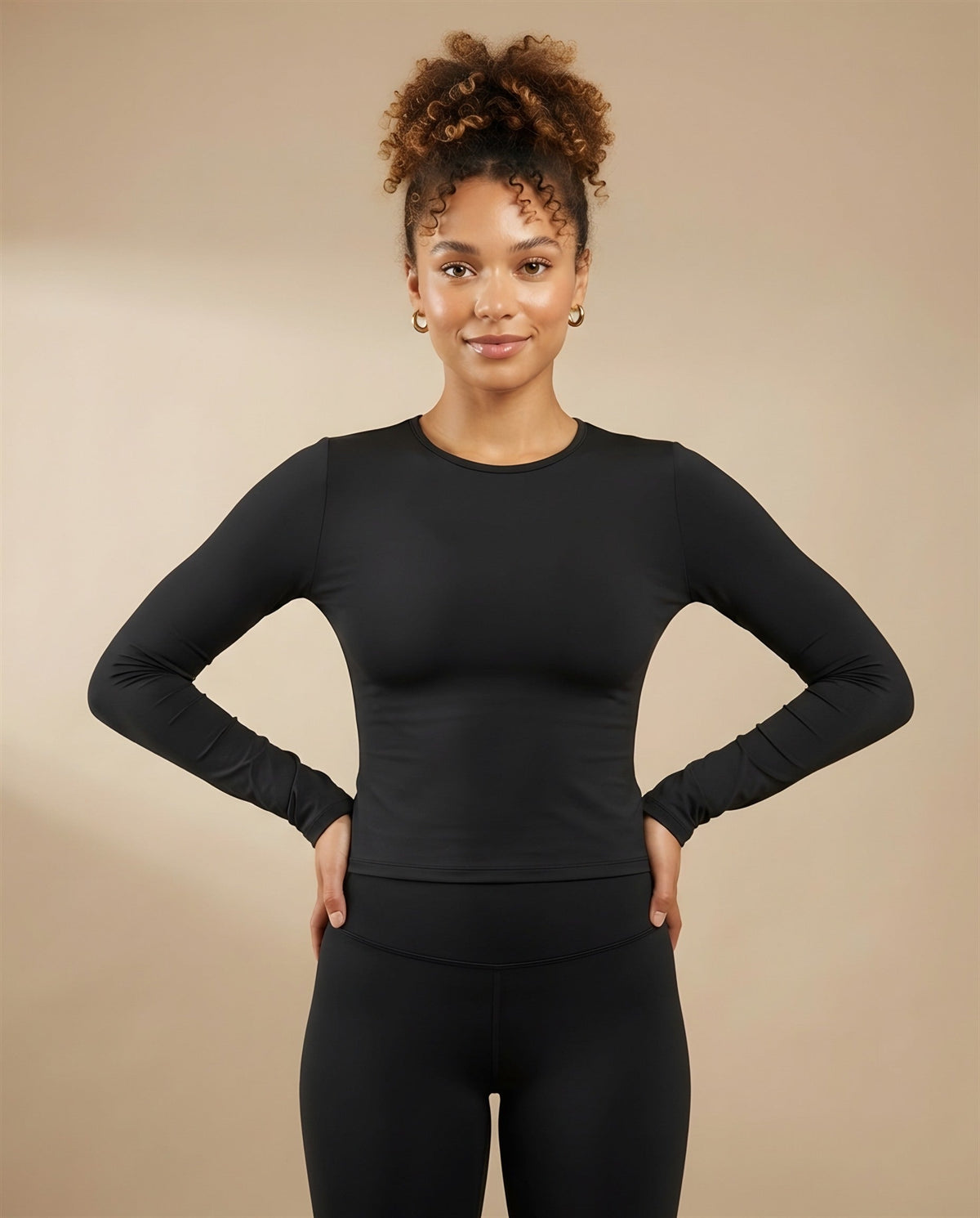 Second Skin Long Sleeve Top in Black