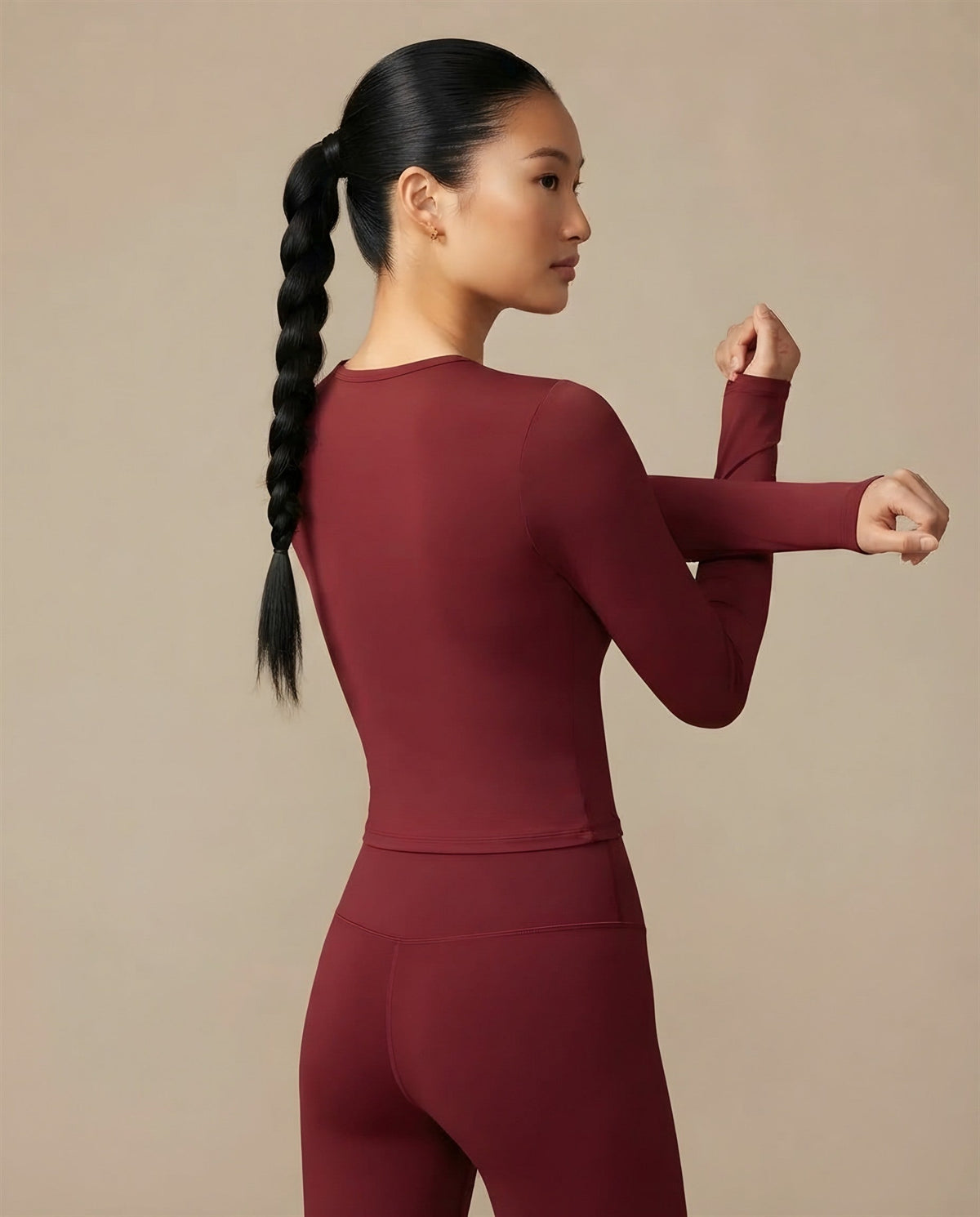 Second Skin Long Sleeve Top in Cherry Red