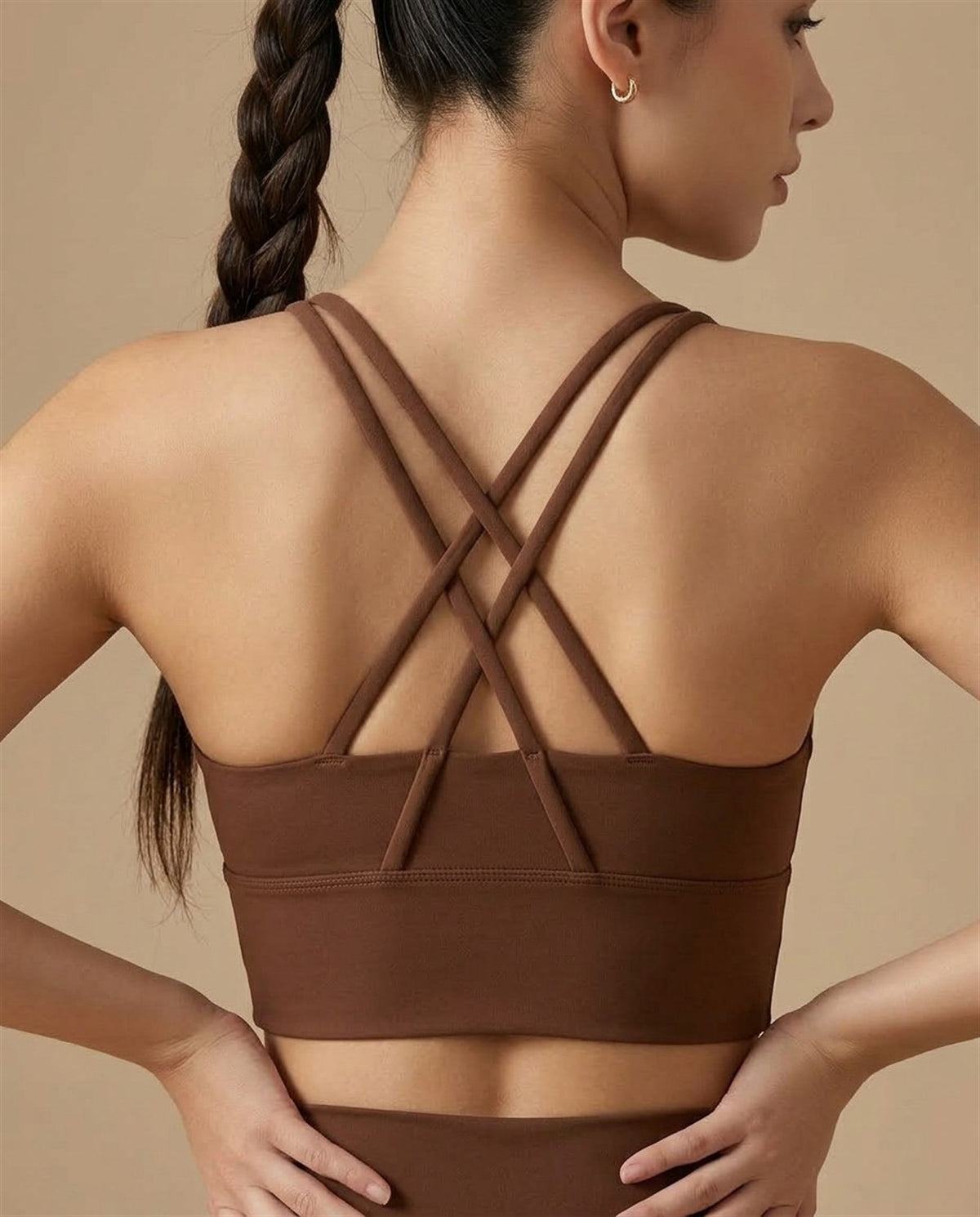 Confidence Longline Sports Bra in Brown