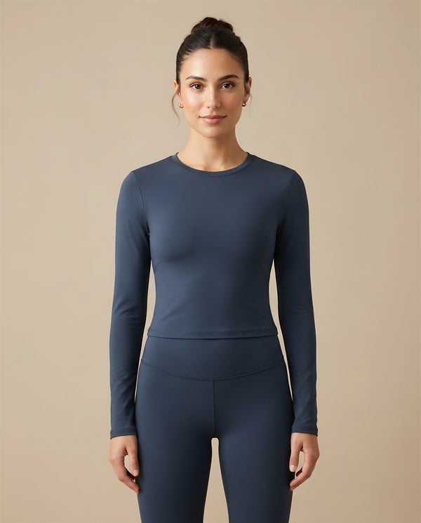 Second Skin Long Sleeve Top Badge Blue